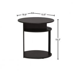 Jaya Walnut Oval End Table by Furinno -Furinno Sales walnut furinno end side tables 15080wnbk 40 1000