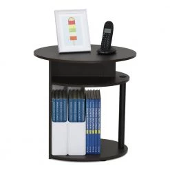 Jaya Walnut Oval End Table by Furinno -Furinno Sales walnut furinno end side tables 15080wnbk 77 1000