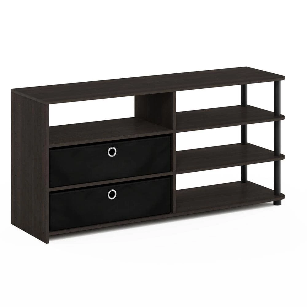 JAYA 47 in. Walut Wood TV Stand with 2 Drawer Fits TVs Up to 50 in. with Open Storage by Furinno 6 JAYA 47 in. Walut Wood TV Stand with 2 Drawer Fits TVs Up to 50 in. with Open Storage by Furinno - Image 6