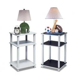 Just White and Espresso End Table by Furinno -Furinno Sales white espresso furinno end side tables 11087wh ex wh 1d 1000