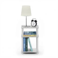 Just White and Espresso End Table by Furinno -Furinno Sales white espresso furinno end side tables 11087wh ex wh 1f 1000