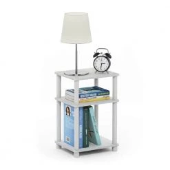 Just White and Espresso End Table by Furinno -Furinno Sales white espresso furinno end side tables 11087wh ex wh 44 1000