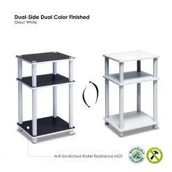 Just White and Espresso End Table by Furinno -Furinno Sales white espresso furinno end side tables 11087wh ex wh 66 1000