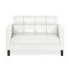 Brive 54.1 in. White Tufted Faux Leather 2-Seater Loveseat with Square Arms by Furinno