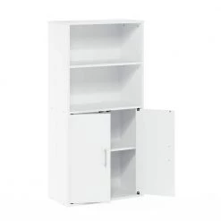 Pasir White Storage Cabinet with 2-Shelf and 2-Door by Furinno -Furinno Sales white furinno accent cabinets 20125wh 77 1000