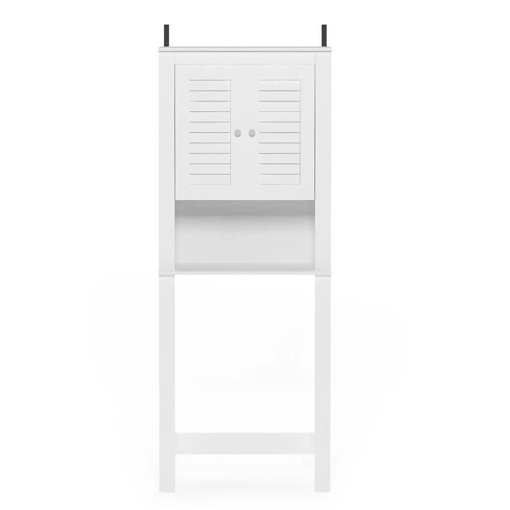 Indo White Louver Door Accent Cabinet by Furinno 4 Indo White Louver Door Accent Cabinet by Furinno - Image 4