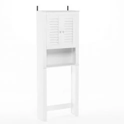 Indo White Louver Door Accent Cabinet by Furinno