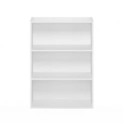 Pasir 31.5 in. White 3-Shelf Etagere Bookcase by Furinno
