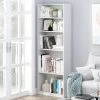 71.2 in. White Wood 5-shelf Standard Bookcase with Adjustable Shelves by Furinno