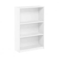 40.3 in. White Wood 3-shelf Standard Bookcase with Adjustable Shelves by Furinno 14 40.3 in. White Wood 3-shelf Standard Bookcase with Adjustable Shelves by Furinno -Furinno Sales white furinno bookcases bookshelves 14151r1wh 4f 1000
