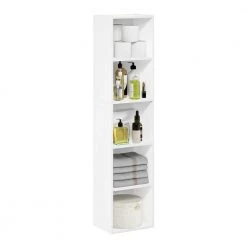 Pasir 52.1 in. White 5-Shelf Standard Bookcase by Furinno 9 Pasir 52.1 in. White 5-Shelf Standard Bookcase by Furinno -Furinno Sales white furinno bookcases bookshelves 21048wh 1f 1000