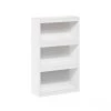 JAYA Enhanced Home 24.5 in. Wide White 3-Shelf Standard Bookcase with Adjustable-Shelves by Furinno