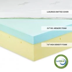 8 in. Angeland Twin-Size Gel Memory Foam Mattress by Furinno -Furinno Sales white furinno mattresses fur826286t 1f 1000