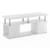 Jaya 47.2 in. White Oak/Stainless Steel Large Rectangle Wood Coffee Table with Shelf by Furinno