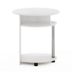 JAYA Simple Design 18.9 in White Oak / Stainless Steel Oval Wood End Table by Furinno 8 JAYA Simple Design 18.9 in White Oak / Stainless Steel Oval Wood End Table by Furinno -Furinno Sales white oak stainless steel furinno end side tables 15080wokss c3 1000