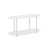 Turn-N-Tube 31.5 in. White/Virgin White Oval Wood No Tools Modern End Table by Furinno