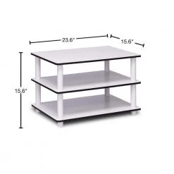 Just 24 in. Whiter Medium Rectangle Wood Coffee Table with Shelf by Furinno -Furinno Sales whiter furinno coffee tables 11173wh ex wh 40 1000